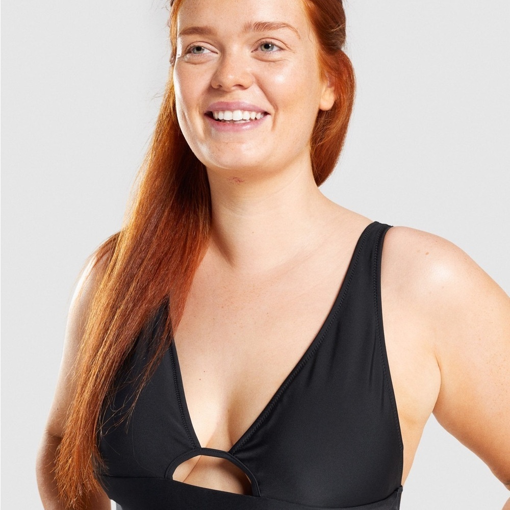 Gymshark Black Cutout One-Piece Swimsuit Strappy Back Medium - Picture 4 of 10